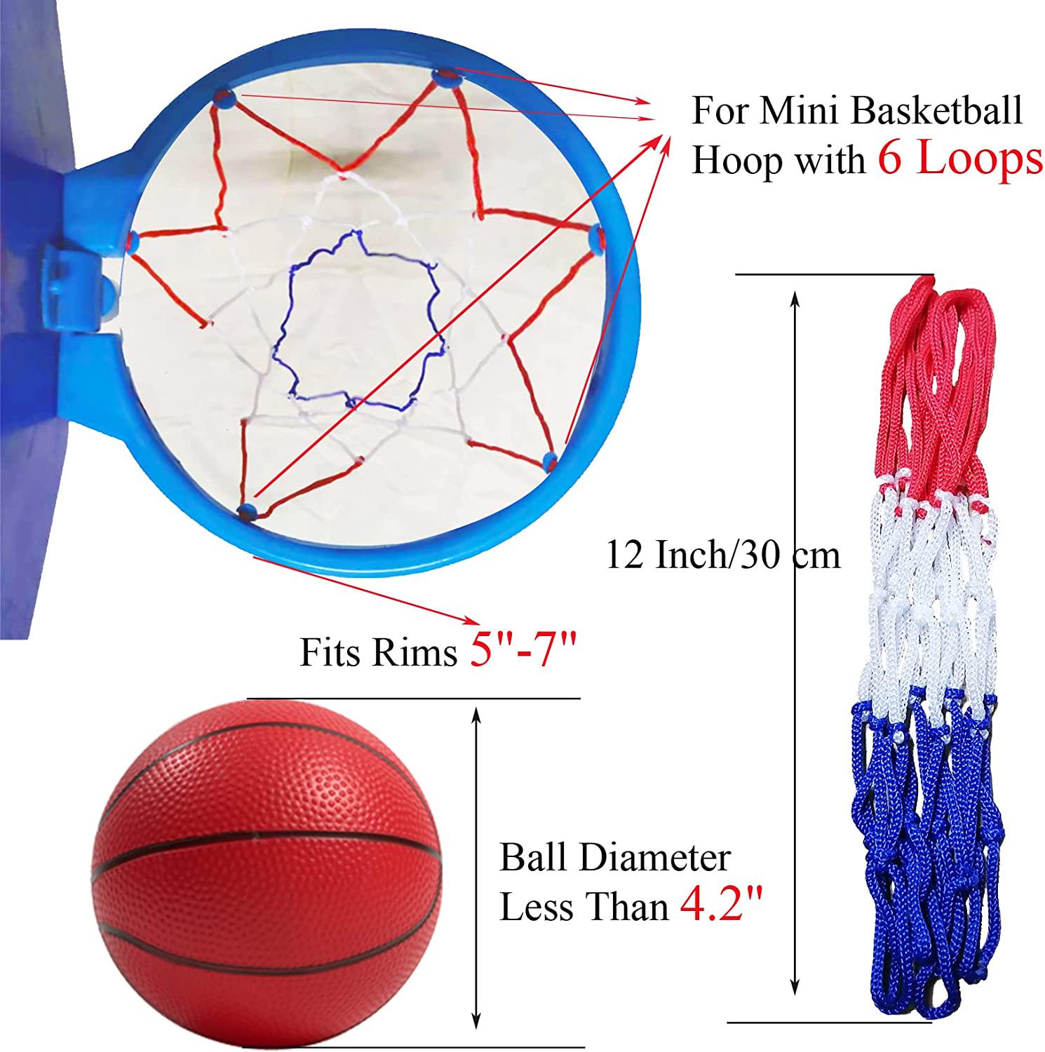 EDRLAITY, Small Replacement Net for Mini Basketball Hoop, Fits 6 Loops, 8 -10.25 Rims, All Weather Anti Whip