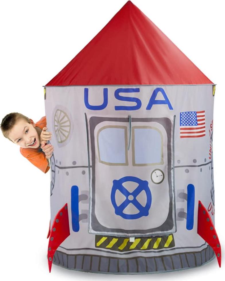Imagination Generation, Space Adventure Roarin' Rocket Play Tent with Milky Way Storage Bag - Indoor/Outdoor Children's Astronaut Spaceship Playhouse, Great for Ball Pit Balls and Pretend Play by Imagination Generation