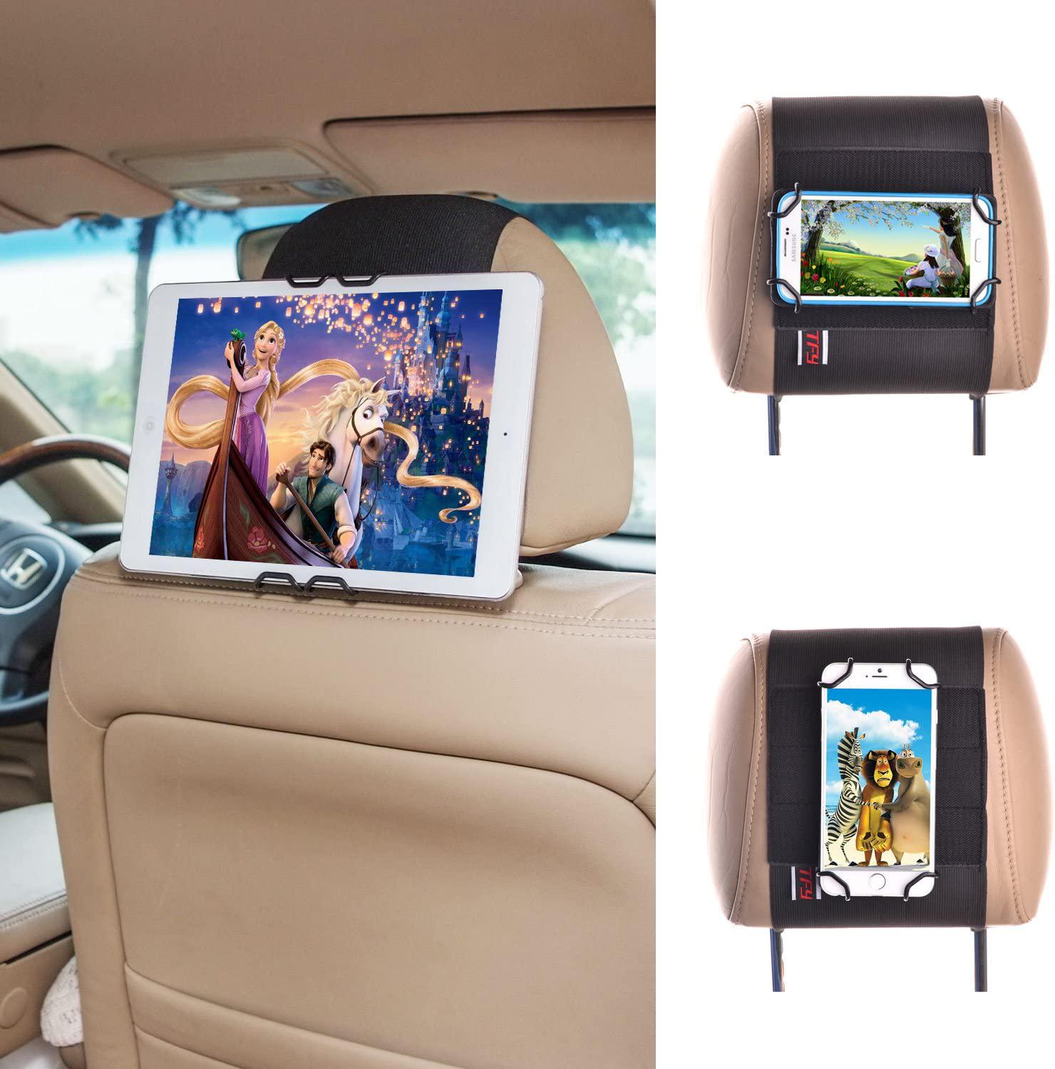 TFY, TFY Universal Smartphone and Tablet Car Headrest Mount Holder Compatible with iPhone 14 Pro Max / 14 Plus / 13 12 Pro / 11 / XS Max / 8 Plus / 7 and iPad Mini 6 - S22 / S21 - Huawei Mate 50 Pro and More